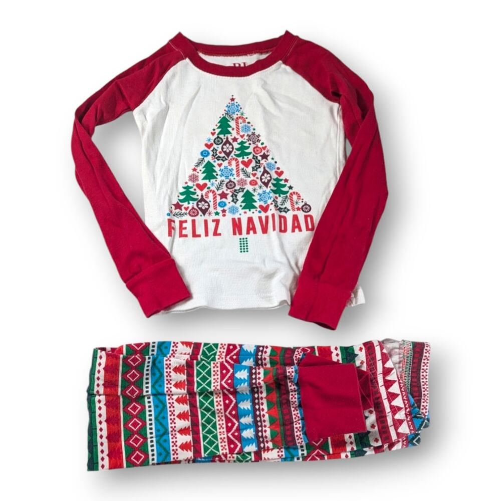 Children's Place Felize Navidad Christmas Pajamas Youth Size 5